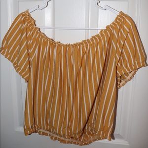 Off the shoulder striped top
